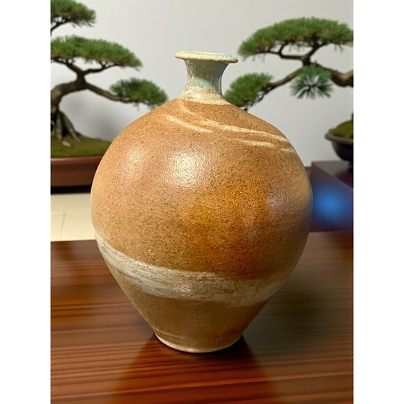 Cady Clay Works Seagrove NC Stoneware Bottle Vase-Studio Pottery-Bottle-Rustic - Picture 4 of 8